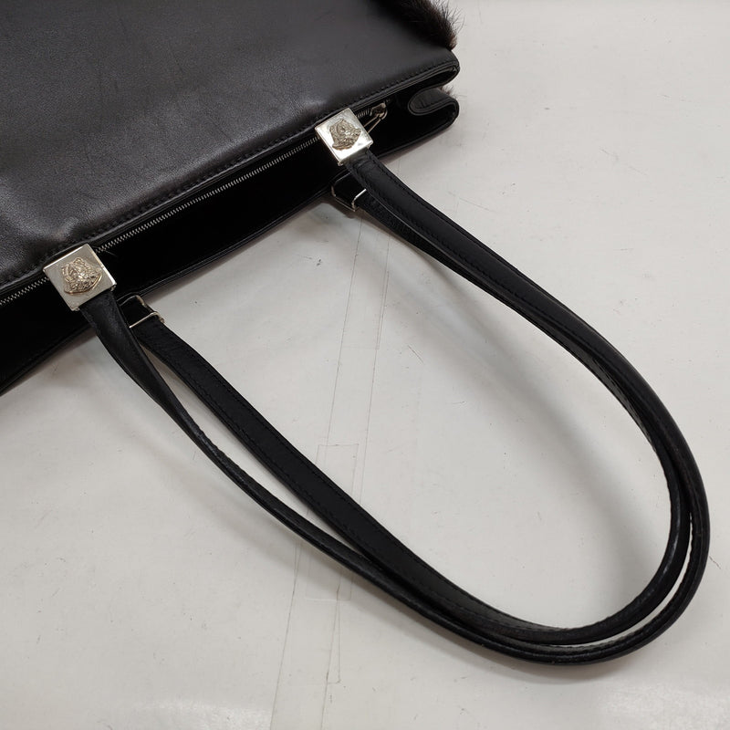 Versace Tote Bag Black Leather