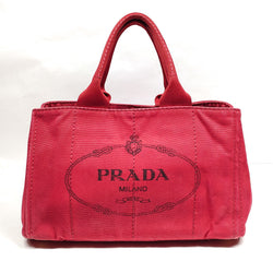 Prada Tote Bag Red Canvas