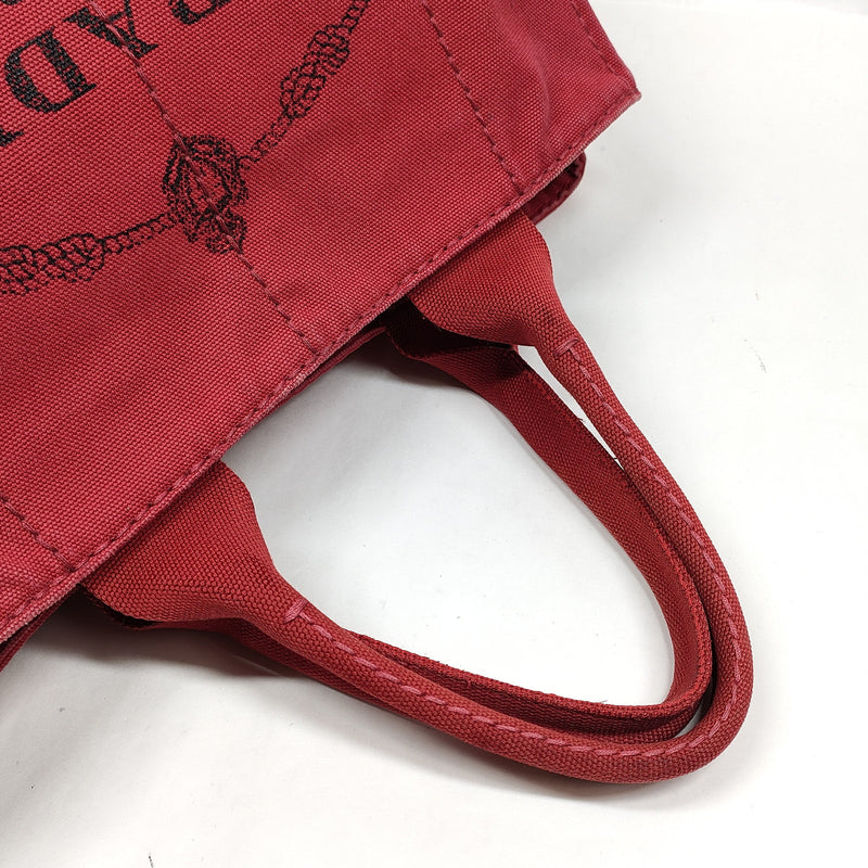Prada Tote Bag Red Canvas