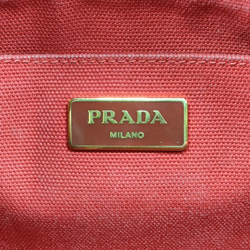 Prada Tote Bag Red Canvas