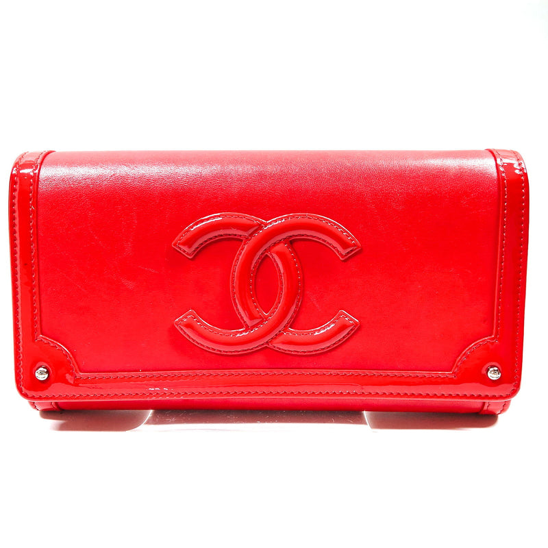 Chanel Long Wallet Red Leather