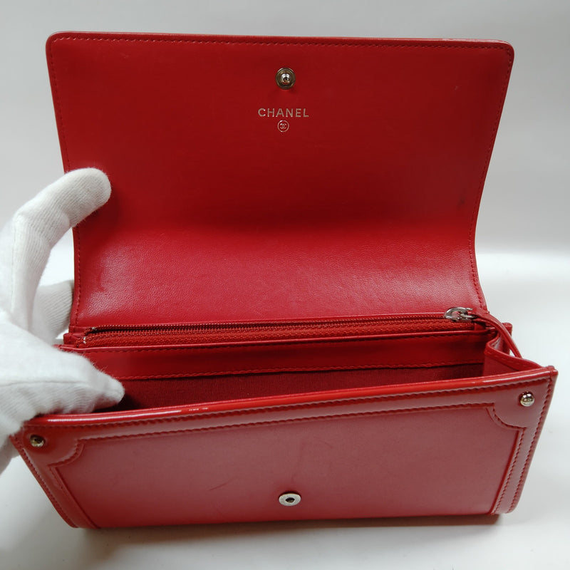 Chanel Long Wallet Red Leather