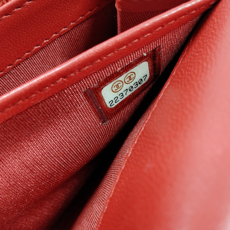 Chanel Long Wallet Red Leather