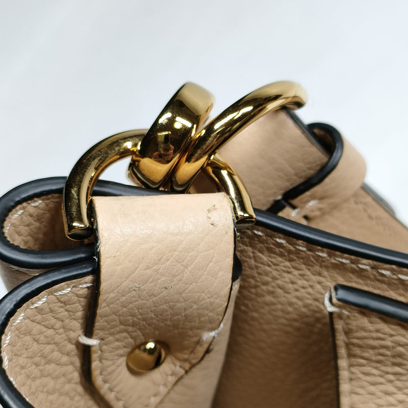 Versace Shoulder Bag Beige Leather