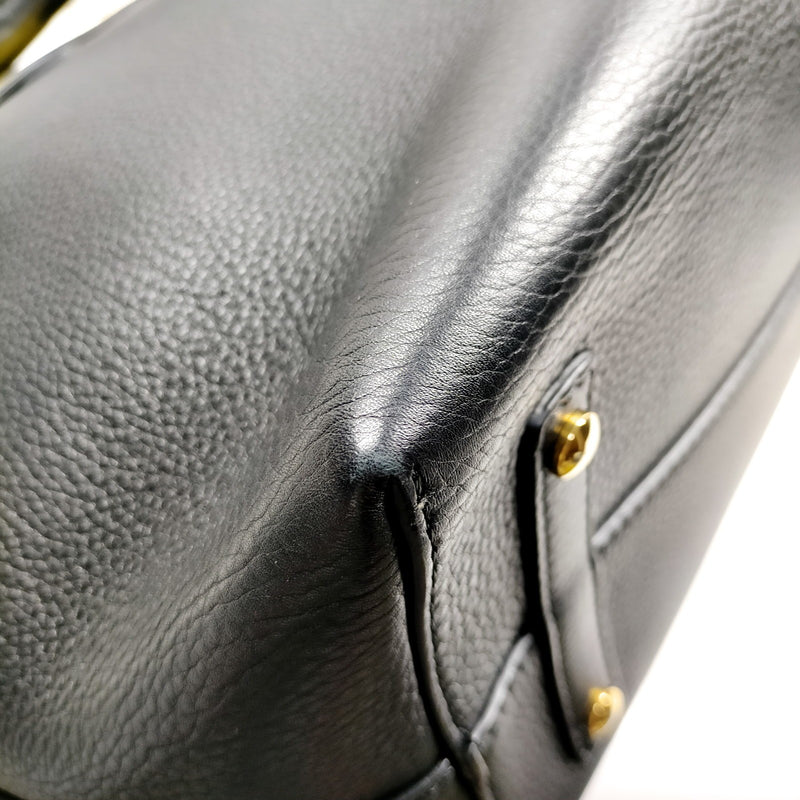 Burberry Tote Bag Black Leather