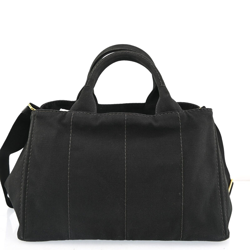 Prada Logos Canapa Canvas Hand Bag