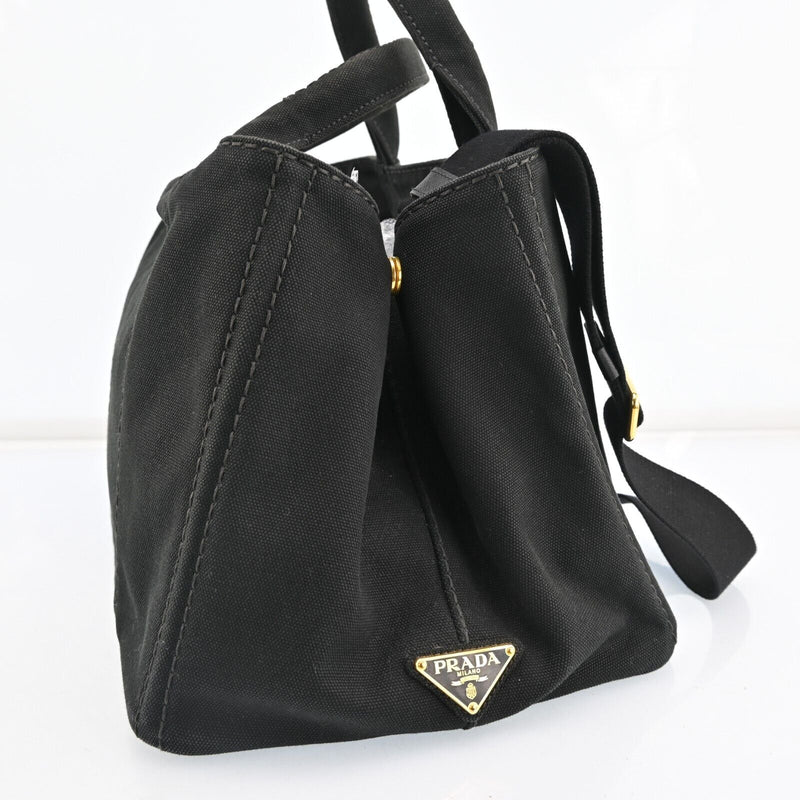 Prada Logos Canapa Canvas Hand Bag