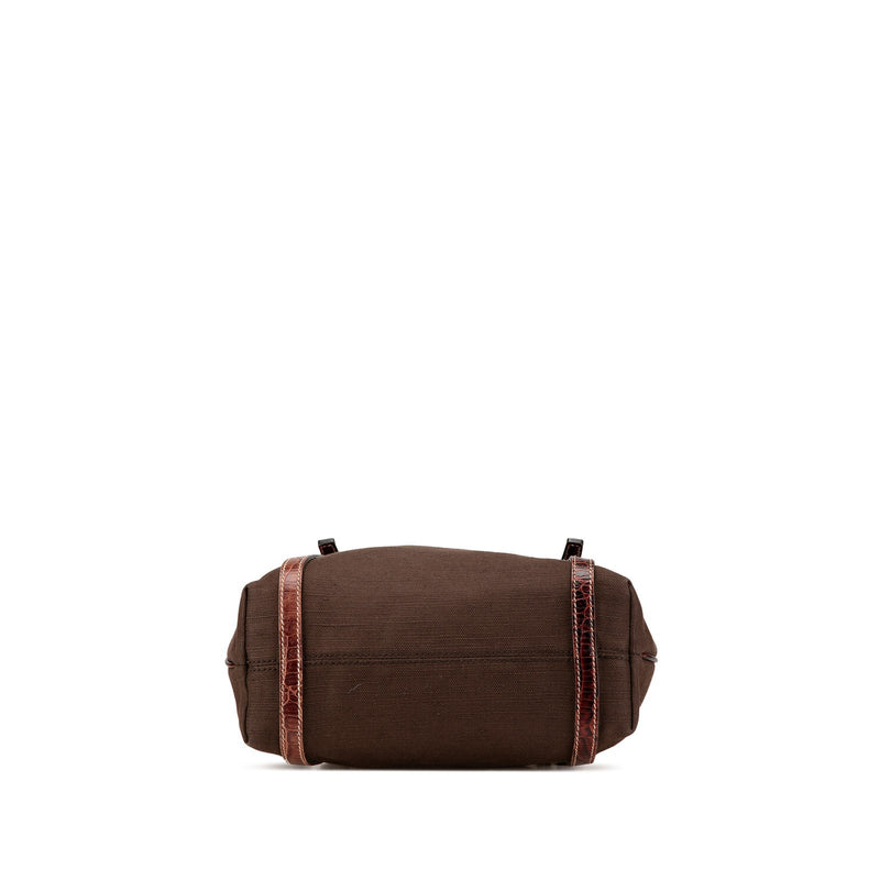 Celine Tote Brown Dark Canvas