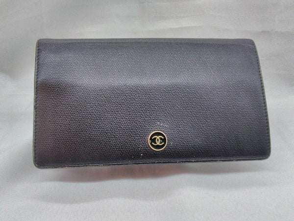 Chanel Purse Long Wallet Black Bi-