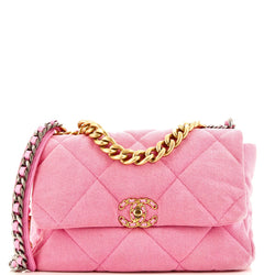 Chanel 19 Flap Bag Quilted Denim Large