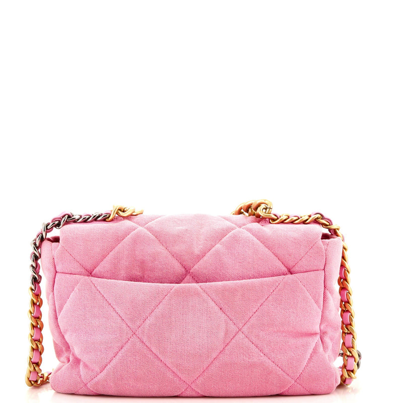 Chanel 19 Flap Bag Quilted Denim Large