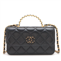 Chanel 19 Lambskin 2 Way Handbag Black