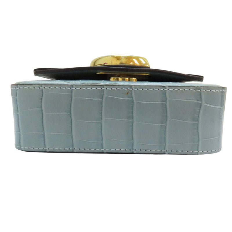 Chole C Shoulder Bag Calfskin Blue