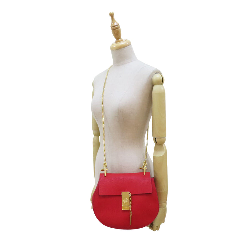 Chloe Drew Shoulder Crossbody Bag Red