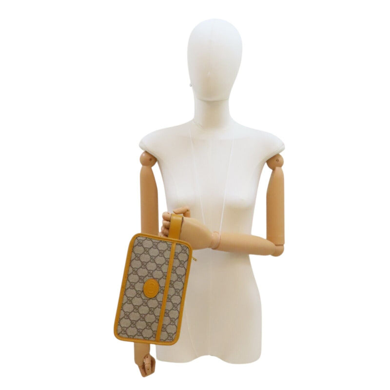 Gucci Gg Supreme Clutch Bag Pvc Canvas