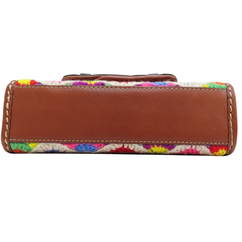 Chloe Edith Knit Pouch Wristlet Brown