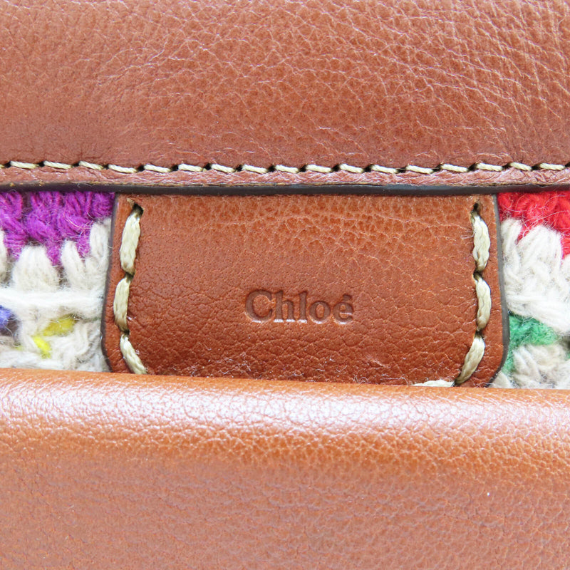 Chloe Edith Knit Pouch Wristlet Brown