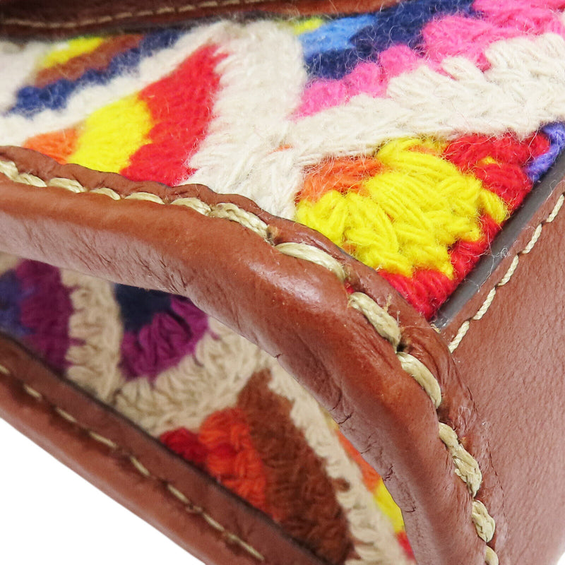 Chloe Edith Knit Pouch Wristlet Brown