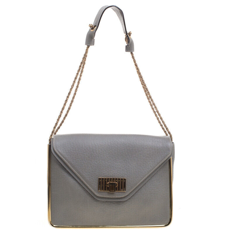Chloe Grey Pebbled Leather Medium Sally