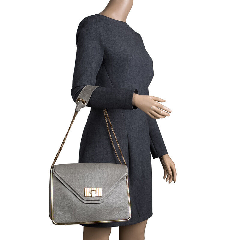 Chloe Grey Pebbled Leather Medium Sally