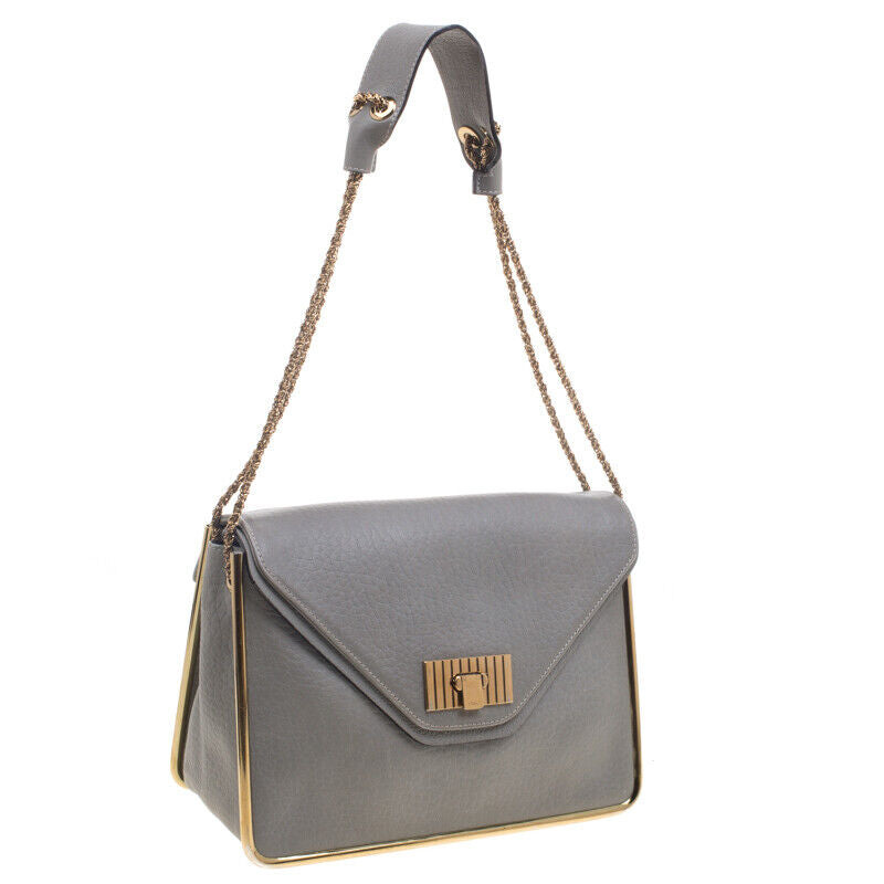 Chloe Grey Pebbled Leather Medium Sally