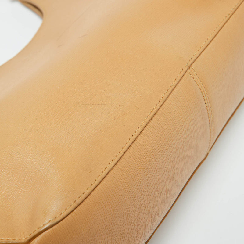 Gucci Beige Leather Bamboo Handle Hobo