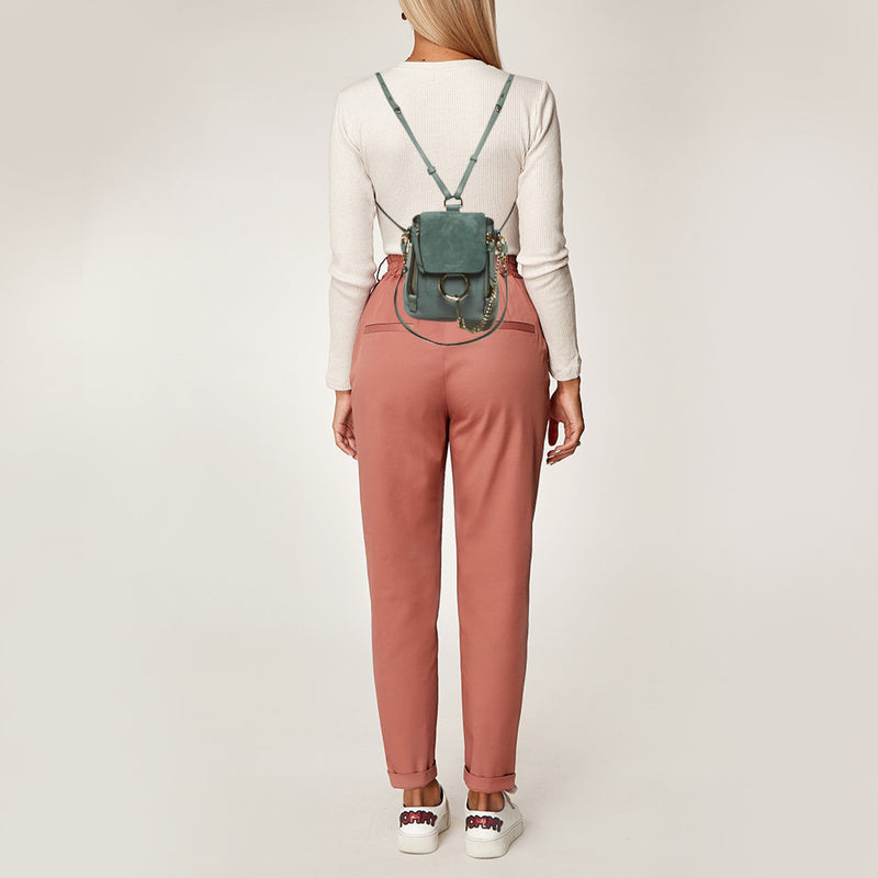 Chloe Light Blue Leather And Suede Mini