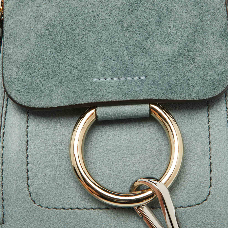 Chloe Light Blue Leather And Suede Mini