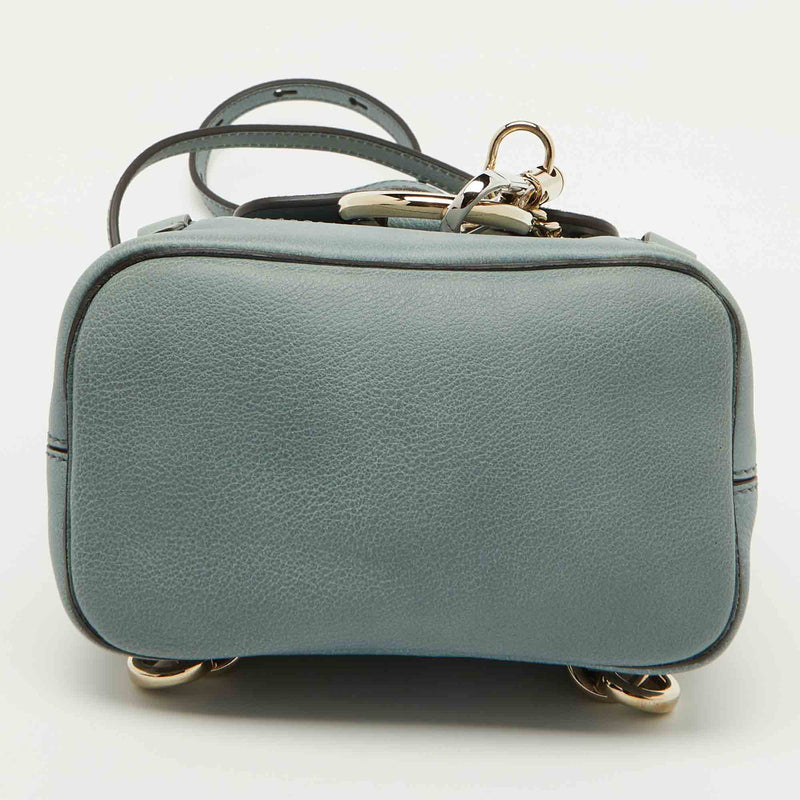 Chloe Light Blue Leather And Suede Mini