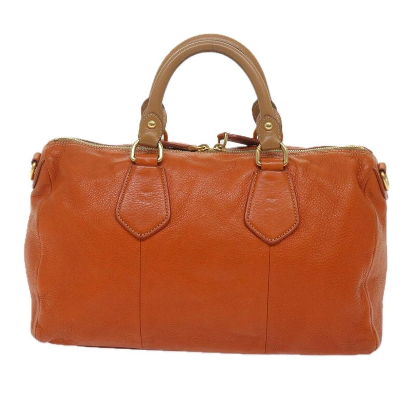 Prada Orange Leather Handbag
