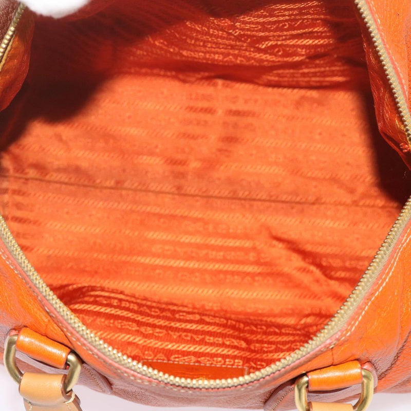 Prada Orange Leather Handbag