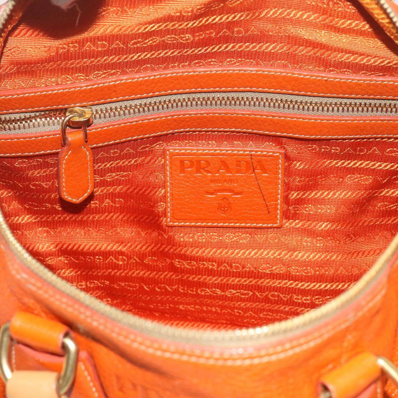 Prada Orange Leather Handbag