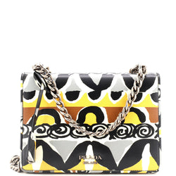 Prada Chain Flap Bag Printed Saffiano