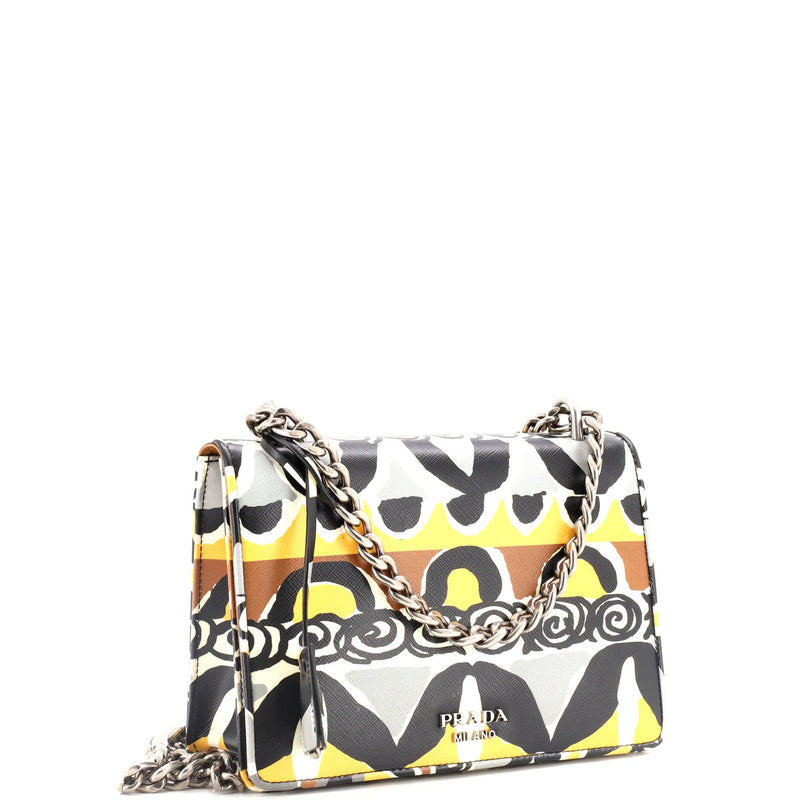 Prada Chain Flap Bag Printed Saffiano