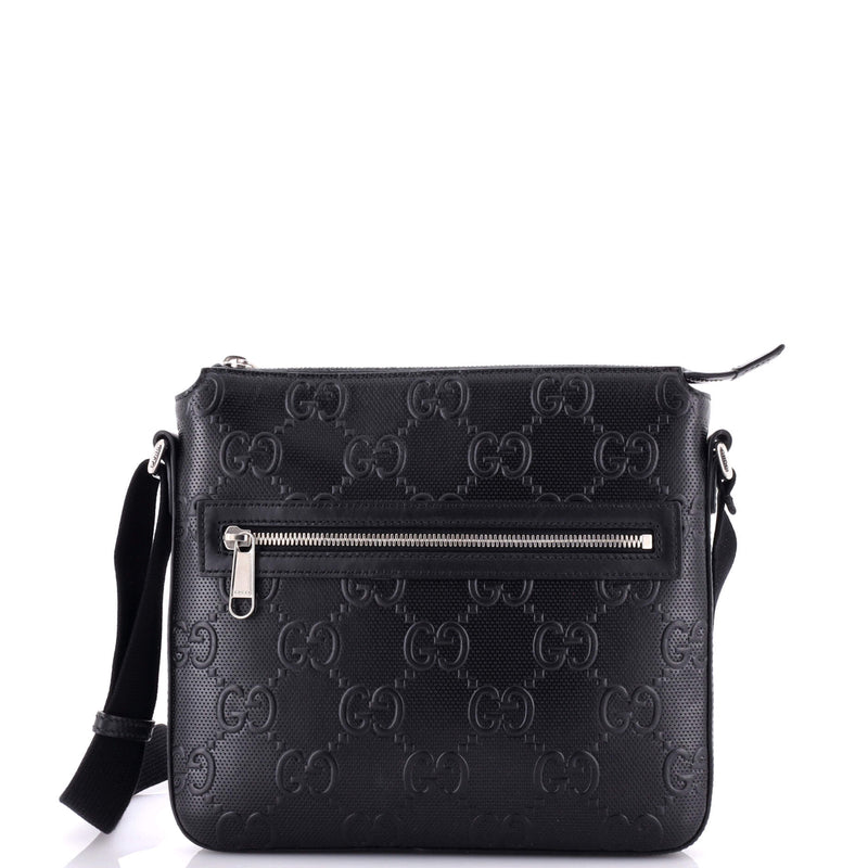 Gucci Front Zip Messenger Gg Embossed