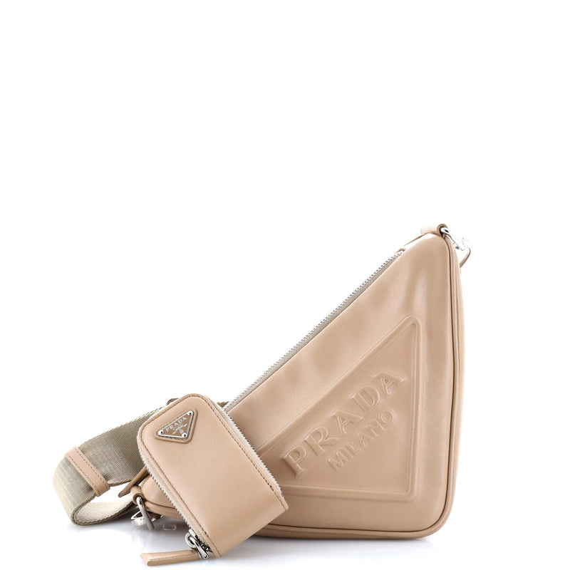 Prada Triangle Logo Zip Crossbody Bag