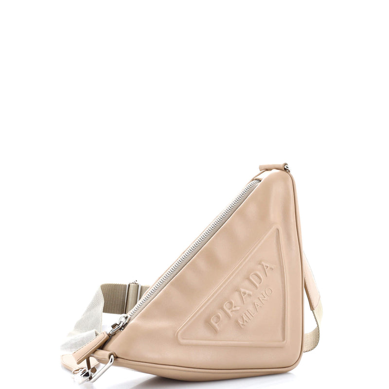 Prada Triangle Logo Zip Crossbody Bag