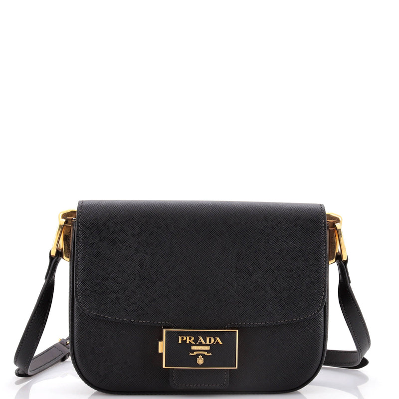 Prada Embleme Flap Bag Saffiano Leather