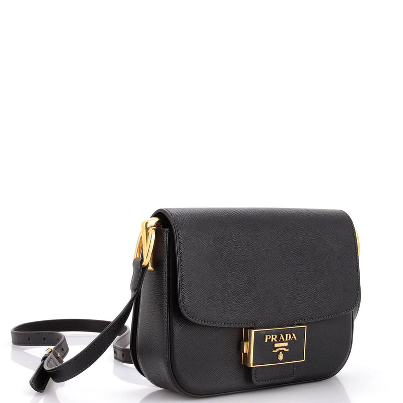 Prada Embleme Flap Bag Saffiano Leather