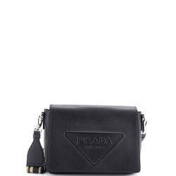 Prada Triangle Logo Flap Crossbody Bag
