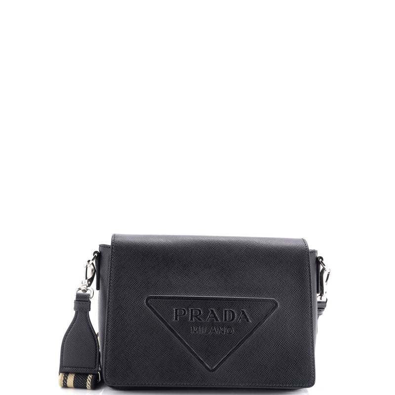 Prada Triangle Logo Flap Crossbody Bag