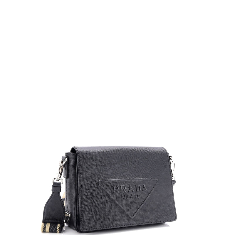 Prada Triangle Logo Flap Crossbody Bag