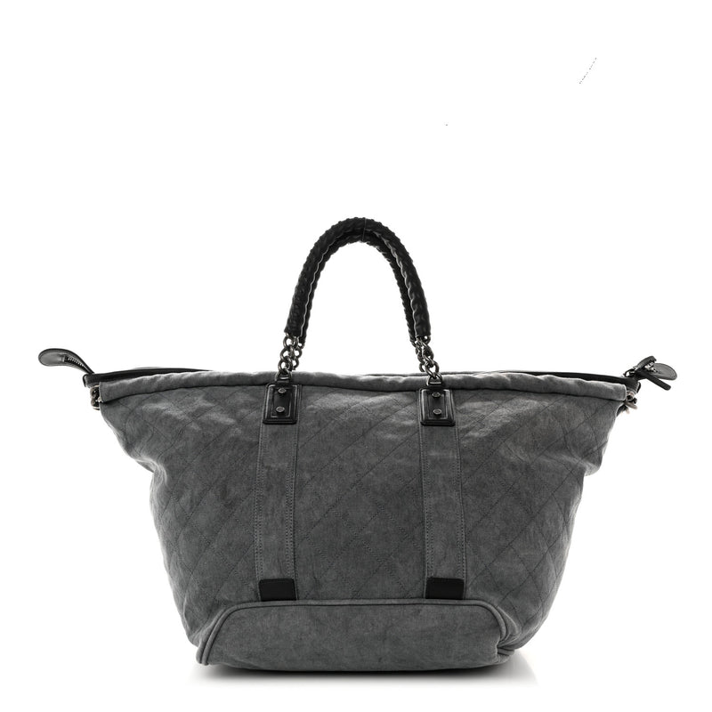 Chanel Canvas Cc Cocoon Travel Tote Grey