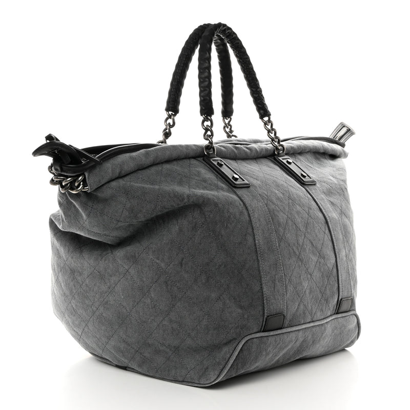 Chanel Canvas Cc Cocoon Travel Tote Grey