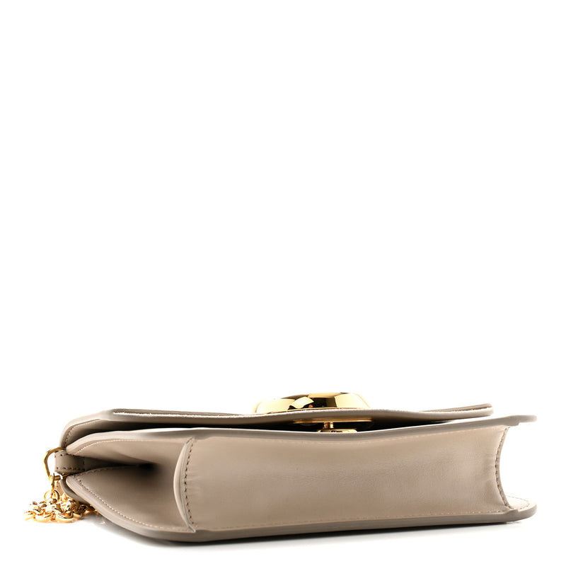 Chloe Calfskin Suede C Clutch With Chain