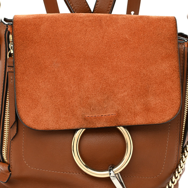 Chloe Suede Calfskin Small Faye Backpack