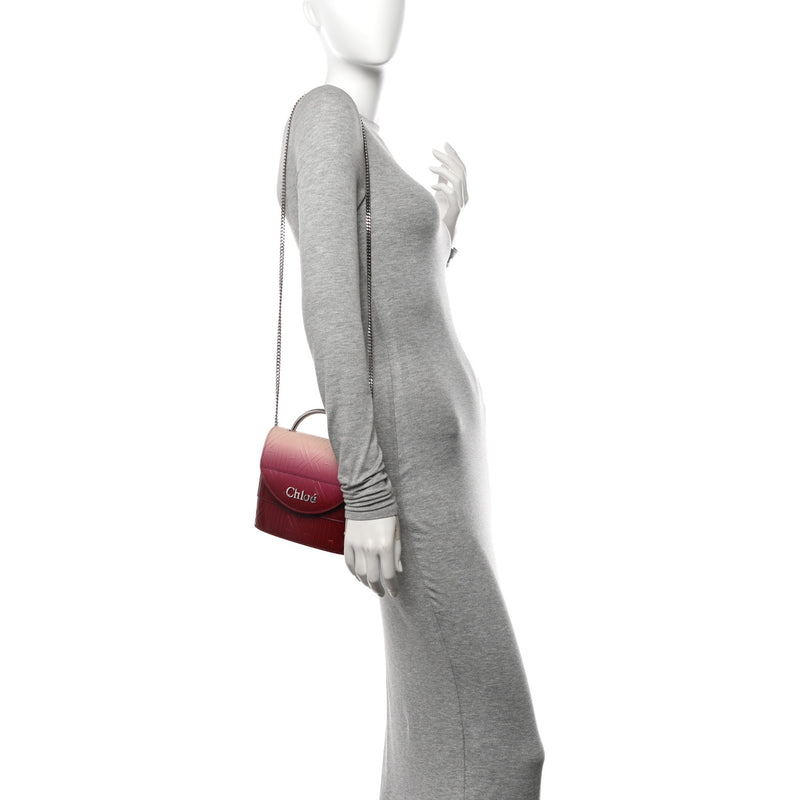 Chloe Calfskin Embossed Small Aby Lock