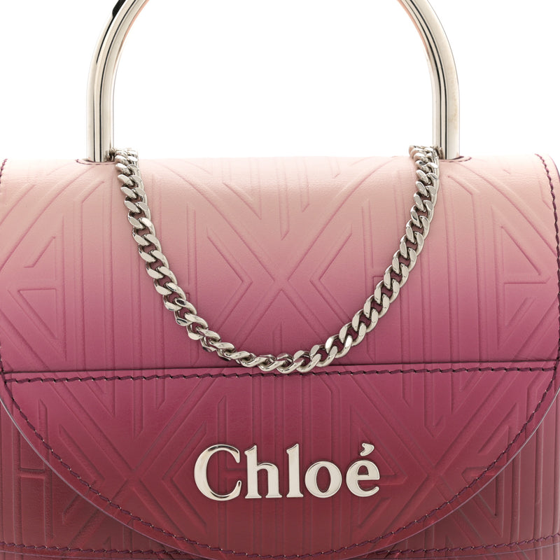 Chloe Calfskin Embossed Small Aby Lock