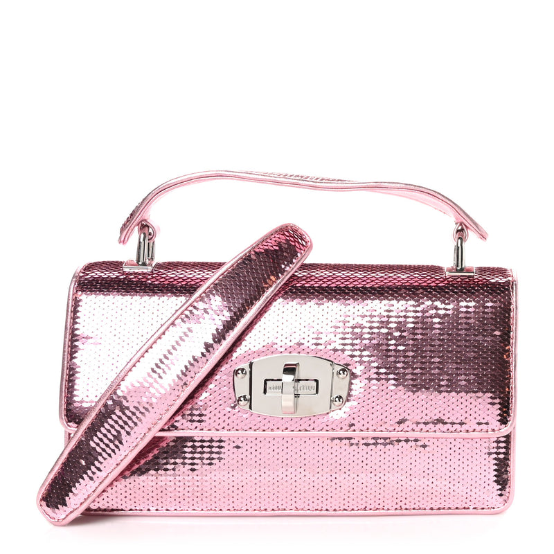 Miu Paillettes Sequin Cleo Top Handle