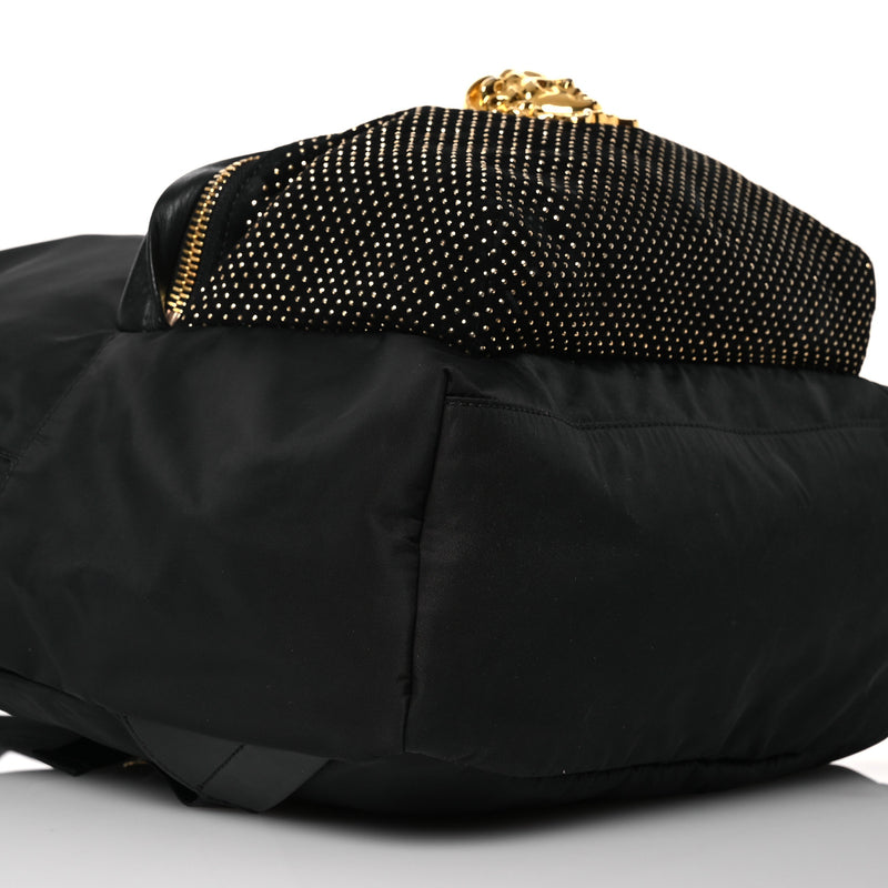 Versace Nylon Goatskin Studded Palazzo